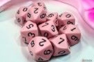 Opaque Polyhedral Pastel Pink/ black 7-Die Set