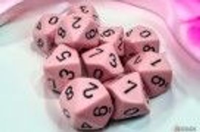 Opaque 12mm d6 Pastel Pink/ black Dice Block (36 dice)