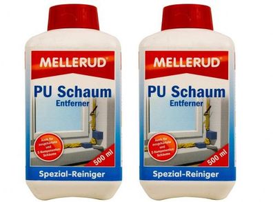 Mellerud 2x Mellerud PU Schaum Entferner 0,5 Liter Set Montageschaum Bauschaum