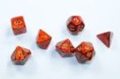 Scarab Mini-Polyhedral Scarlet/ gold 7-Die Set