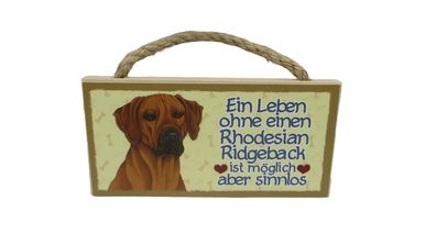Kühlschrankmagnet Hund Rhodesian Ridgeback Magnet Holz Haustier 9 x 4,5cm
