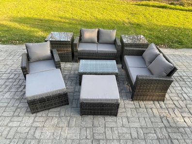 Fimous Polyrattan Gartenmöbel Set 7-Sitzer Garten Sofa Stuhl set