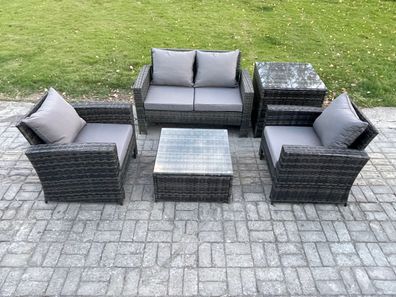 Fimous Garten Lounge Set Polyrattan Gartenmöbel Set mit Stuhl Couchtisch