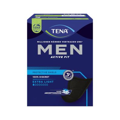 TENA Men Active Protective Shield Extra Light Inkontinenzeinlage | Packung (14 Stück)