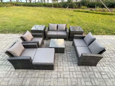 Fimous Polyrattan Gartenmöbel Set Garten Lounge Set mit Couchtisch