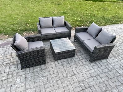 Fimous Polyrattan Gartenmöbel Set Im Freien Sitzgruppe Couchtisch Set mit Stuhl