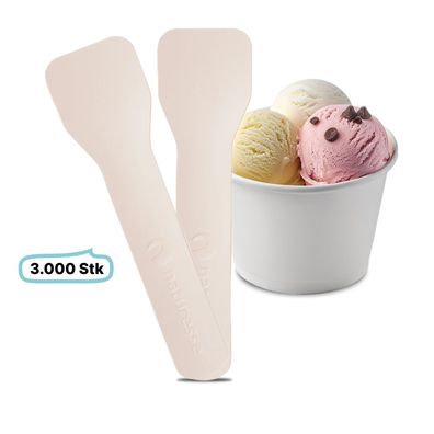 Eislöffel, Eisspaten Papier, Flach, 3.000 Stück, 95mm, stabil, Einweg, to go