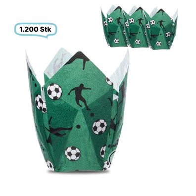 Muffin Tulip Cups, Einweg Papier- Backform, Fussball, 16x 16, 1200 Stk, to go, take a