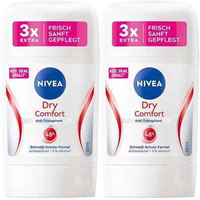 Nivea Dry Comfort Plus Anti Transpirant Deo Stick 50ml 2er Pack