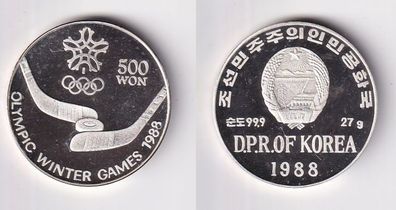 500 Won Silber Münze Korea Olympiade Calgary 1988 PP (167491)