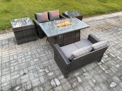 Fimous 4-Sitzer Polyrattan Gartenmöbel Set Garten Sofa im Freien Stuhl