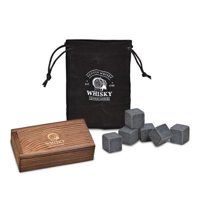 Basalt Whisky Steine Geschenk Set - 7tlg. - Eis Kühl Würfel wiederverwendbar
