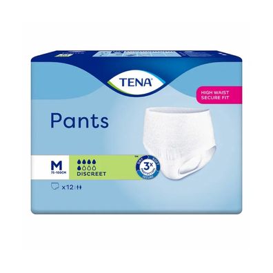 TENA Pants Discreet Inkontinenzpants Gr. M | Packung (12 Stück) (Gr. M)