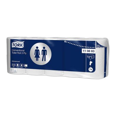 Tork 110883 extra weiches Kleinrollen Toilettenpapier Advanced T4 3-lagig | Karton (7