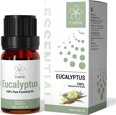 Eukalyptusöl 100% naturrein ätherisches Öl Aromatherapie Duftöl Diffuser 10ml