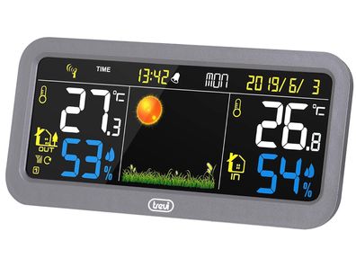 Digitale Wetterstation mit Farbdisplay Externer Sensor Thermometer Innen-Außen