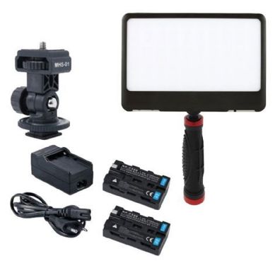 Falcon Eyes Soft LED Kameralampe Set DV-80SL inkl. 2 Akkus und Griff
