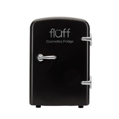 Fluff Kosmetik-Kühlschrank, Silber Logo, Matt Schwarz