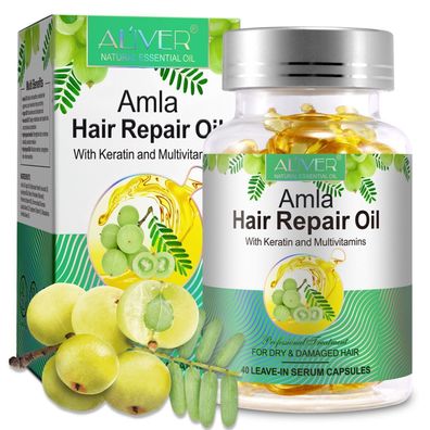 Amla Öl Haaröl mit Keratin Haarwachstum gegen Haarausfall in Kapseln Bio Vegan