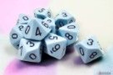 Opaque Polyhedral Pastel Blue/ black d10