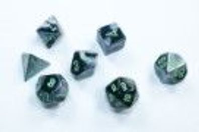 Gemini Mini-Polyhedral Black-Grey/ green 7-Die Set