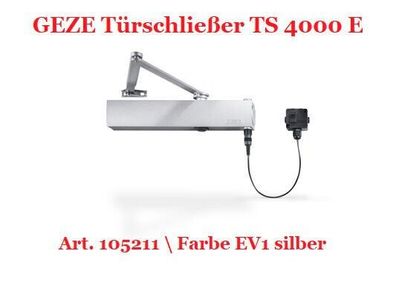 GEZE TS 4000 E Türschließer inkl. Gestänge Art. 105211 Silber