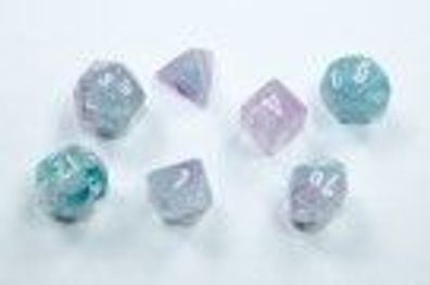 Nebula Mini-Polyhedral Wisteria/ white 7-Die set