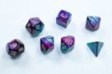 Gemini Mini-Polyhedral Purple-Teal/ gold 7-Die Set