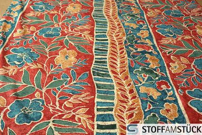 Stoff Baumwolle terracotta Batik Blume breit Baumwollstoff 280 cm breit