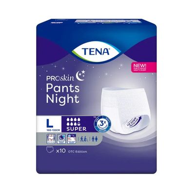 TENA Pants Night Super Inkontinenzpants Gr. L | Packung (10 Stück) (Gr. L)