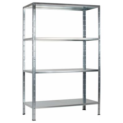 Schulte Fachbodenregal 1000x1800x450mm verzinkt mit 4 Boeden aus Metall 65kg Fachlas