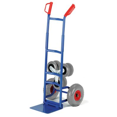 Rollcart Klapp- Treppenkarre aus Stahlrohr mit Wechselraedern, dreiarmige Vollgummi-