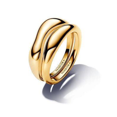 Ring 60 - vergoldet - Organisch geformt 2 Ringe