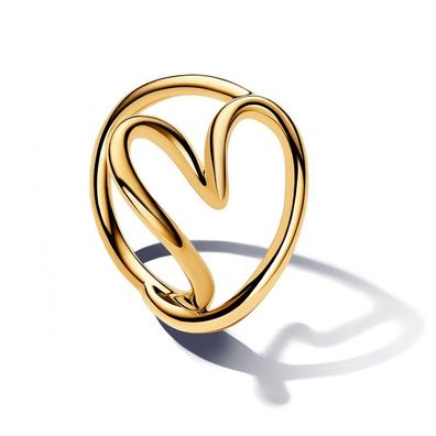 Ring 54 - vergoldet - Organisch geformtes Herz