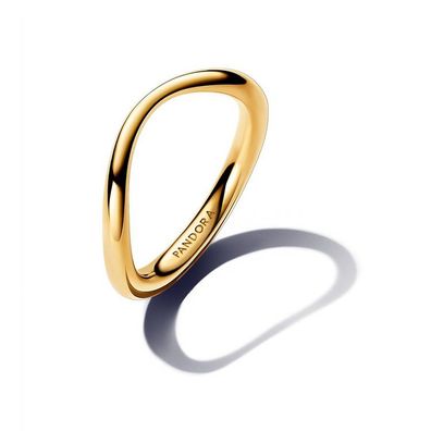 Ring 58 - vergoldet - Organisch Geformter Bandring