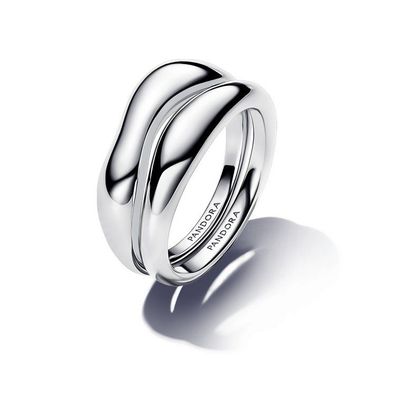 Ring 60 - Silber - Organisch geformt 2 Ringe