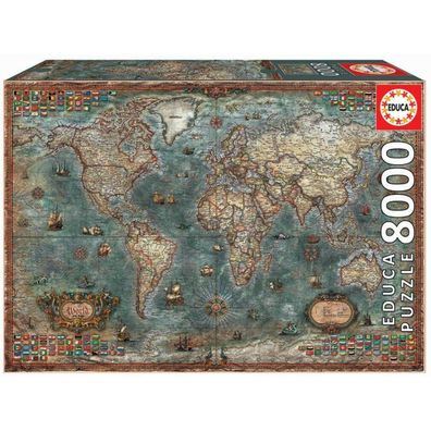 Educa Puzzle 9218017 - Historical World Map - 8000 Teile Puzzle