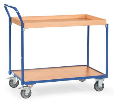Fetra Tischwagen mit Holzwerkstoffplatten 2 Etagen mit Kasten mit 45 mm hohem Rand 1