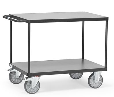 Fetra Tischwagen mit Holzwerkstoffplatten 2 Etagen 1000x700mm Ladeflaeche Grey Editi