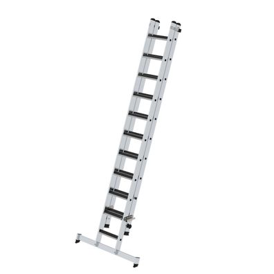 MUNK Stufen-Schiebeleiter mit nivello-Traverse 2-teilig clip-step R13 11 + 10 Stufen