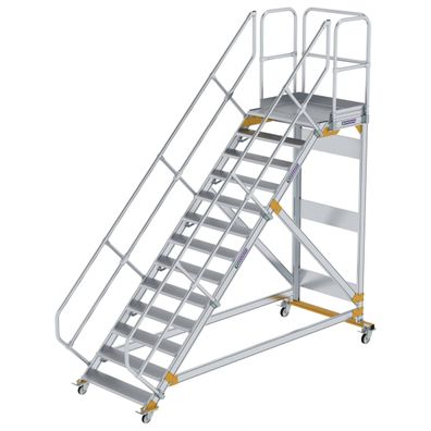 MUNK Plattformtreppe fahrbar 45EUR Stufenbreite 1000mm 13 Stufen