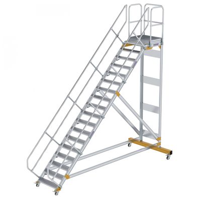 MUNK Plattformtreppe fahrbar 45EUR Stufenbreite 800mm 18 Stufen