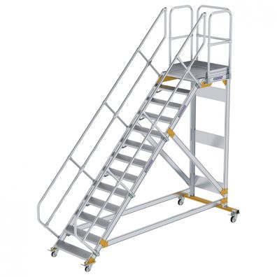 MUNK Plattformtreppe fahrbar 45EUR Stufenbreite 800mm 13 Stufen