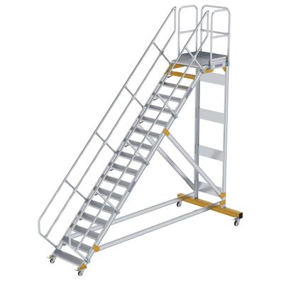 MUNK Plattformtreppe fahrbar 45EUR Stufenbreite 800mm 17 Stufen