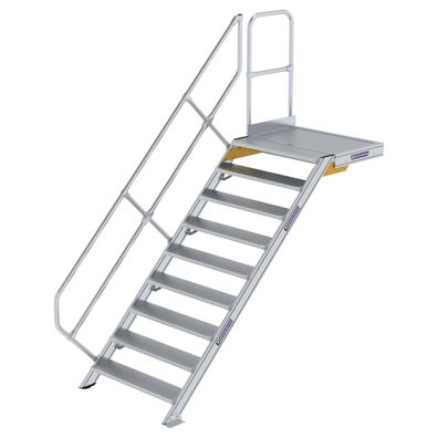 MUNK Treppe mit Plattform 45EUR inkl. einen Handlauf, 1000mm Stufenbreite, 9 Stufen
