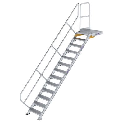 MUNK Treppe mit Plattform 45EUR inkl. einen Handlauf, 600mm Stufenbreite, 13 Stufen