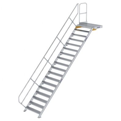 MUNK Treppe mit Plattform 45EUR inkl. einen Handlauf, 1000mm Stufenbreite, 18 Stufen