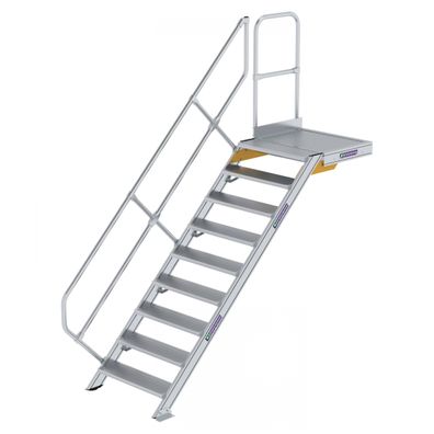 MUNK Treppe mit Plattform 45EUR inkl. einen Handlauf, 800mm Stufenbreite, 9 Stufen