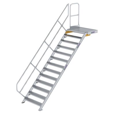 MUNK Treppe mit Plattform 45EUR inkl. einen Handlauf, 1000mm Stufenbreite, 13 Stufen