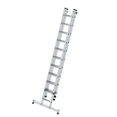 MUNK Stufen-Schiebeleiter mit nivello-Traverse 2-teilig 11 + 10 Stufen